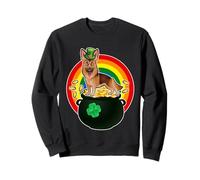 German Shepherd Lucky Dog Leprechaun Shamrock Patricks Day Sudadera