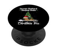 German Shepherd My Dog Sleeping Under Christmas Tree Puppy PopSockets PopGrip Adhesivo