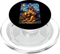 German Shepherd Playing Guitar Whimsical Art Music Camping PopSockets PopGrip para MagSafe