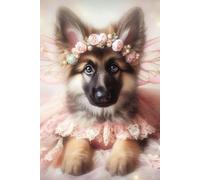 German Shepherd Puppy Fairy Notebook - Large 6 x 9 inches - 127 Pages