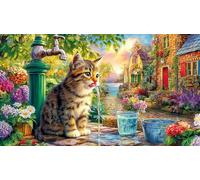 German-Shepherd-Puppy-Fantasy-Scene Puzzle de 1000 Piezas para Adultos Juego Educativo relajación Papel Reciclado Desafiante Regalo 38x26/1000pcs