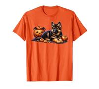 German Shepherd Puppy For Women Men Kids Orange Halloween Camiseta