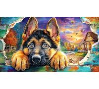 German-Shepherd-Puppy-Gazing 1000 Piezas Puzzle Educativo para Adultos Desafiante Papel Reciclado Idea 38x26/1000pcs