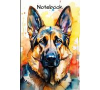 German Shepherd Watercolor Notebook: 6x9 Inch Lined Journal for Dog Lovers and Owners | Artistic German Shepherd Portrait Cover | 120 Pages