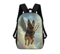 German Shepherd with Angel Wings Loyal Companion Tribute Mochila Infantil, Mochila Escolar Para Niños, Mochila Escolar Infantil Con Estampado 3D De Dibujos Animados, Mochila De Gran Capacidad Para Ni