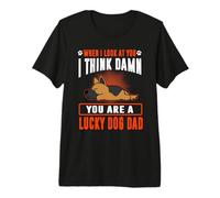 German Shepherd You Are A Lucky Dog Dad Funny Puppy Dogs Camiseta Premium