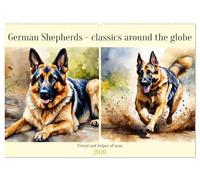 German Shepherds - classics around the globe (Wall Calendar 2026 DIN A2 landscape), CALVENDO 12 Month Wall Calendar: Friend and helper of man