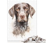 German Shorthaired Dog Puzzle Imposible,desafío for Adults Juego Educativo 1000 Piezas Obra De Arte De Juego De para Adultos Y Niños A Partir De 12 Años 1000pcs (75x50cm)