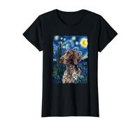German Shorthaired Pointer Camiseta gráfica económica, Mujer, Negro, XS