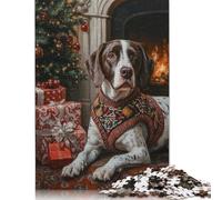 German Shorthaired Pointer Dog in Christmas Sweater by Fireplace Puzzle Imposible,desafío para Adultos Juego Educativo 1000 Piezas Obra De Arte De Juego De para Adultos Y Niños A Partir De 12 Años 10