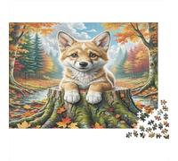 German Spitz 1000Pc Puzzle for Adults & Kids Shiba Inu on Tree Stump Fun Present & Activity for Home Age 12 Years Up 70x50cm/1000pcs
