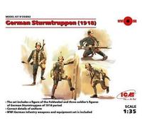 German Sturmtruppen (1918) (4 Figures) (100% New Moldes) 1 :3 5 Plástico Modelo