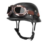 German Style Motorcycle Helmet, Protector Scooter Helmet, 22.05x22.44in Versátil Half Face Motorbike Headgear, Portable Protection Riding Gear for Adults, Rider Use