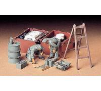 German Tanque Motor Maintenace Crew Set 1 :3 5 Figura Plástico Modelo Kit Tamiya