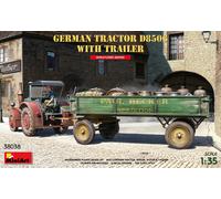 German Tractor D8506 Con Trailer 1 :3 5 Plástico Modelo Kit Miniart