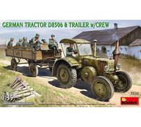 German Tractor D8506 Con Trailer & Crew 1 :3 5 Plástico Modelo Kit Miniart