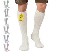 German Wear, Calcetines cortos para traje regional, trenza, 44 cm, naturaleza, 38-40