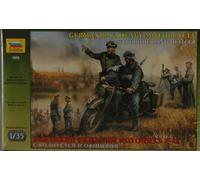 German WWII R-12 Heavy Motorcycle Con Rider & Officer Plástico Kit 1 :3 5 Modelo