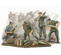 German (WWII) S. Fh 18 Field Howitzer Gun Crew Plástico Kit 1 :3 5 Modelo