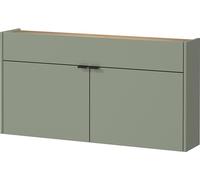 Germania Armario multifunción Colgante 1398-629 GW-Ameca, en Verde Topo/Roble, Poco Profundo, Ideal para pasillos Estrechos, 110 x 57 x 22 cm (Ancho x Alto x Profundidad)