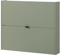 Germania Armario Zapatero 1368-629 GW-Ameca, en Verde Topo/Roble, Poca Profundidad: Ideal para pasillos Estrechos, 100 x 83 x 18 cm (AnxAlxPr)
