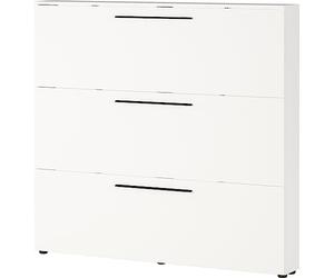 Germania Armario Zapatero 2578-84 GW-Utah, en Blanco, con Espacio para 18 Pares de Zapatos, Poca Profundidad, Ideal para pasillos Estrechos, 140 x 129 x 19 cm (Ancho x Alto x Fondo)
