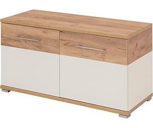 GERMANIA DIE MÖBELMACHER Banco de Zapatos GW-Topix, Engineered Wood, Blanco,Roble Navarra repro, 96 x 51 x 40 cm