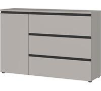 GERMANIA DIE MÖBELMACHER Cómoda 0497-186 con 3 cajones y 1 Puerta, Gris, 135 x 91 x 41 cm