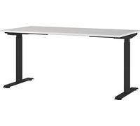 GERMANIA DIE MÖBELMACHER Escritorio 7908-581, Gris Claro/Negro, Ajustable en Altura, 160 x 120 x 80 cm (Ancho x Alto x Profundidad)