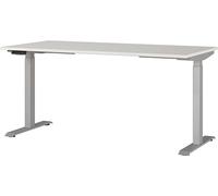 GERMANIA DIE MÖBELMACHER Escritorio 7908-583, Gris Claro/Plateado, Ajustable en Altura, 160 x 120 x 80 cm (Ancho x Alto x Profundidad)