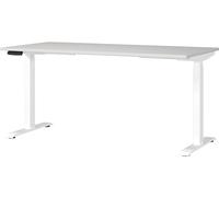 GERMANIA DIE MÖBELMACHER Escritorio 7908-642, Gris Claro/Blanco, Ajustable en Altura, 160 x 120 x 80 cm (Ancho x Alto x Profundidad)