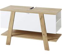 GERMANIA DIE MÖBELMACHER Mueble bajo Lavabo con Parte Delantera supermate, Blanco (Roble de Navarra), 111 x 67 x 46 cm
