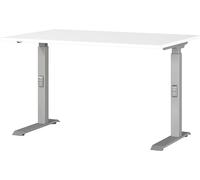 Germania Escritorio 7910-639, Blanco/Plateado, Altura Media Regulable, 120 x 91 x 80 cm (Ancho x Alto x Profundidad)