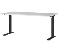 Germania Escritorio 7911-581, en Gris Claro/Negro, con Altura Ajustable, 160 x 91 x 80 cm (Ancho x Alto x Profundidad)