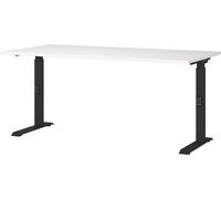 Germania Escritorio 7911-614, Blanco/Negro, con Altura Ajustable, 160 x 91 x 80 cm (Ancho x Alto x Profundidad)