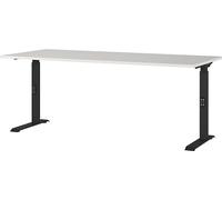 Germania Escritorio 7912-581, en Gris Claro/Negro, con Altura Ajustable, 180 x 91 x 80 cm (Ancho x Alto x Profundidad)