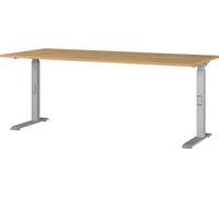 Germania Escritorio 7912-638, en Nieto Roble repro/Silver, Altura Ajustable, 180 x 91 x 80 cm (Ancho x Alto x Profundidad)