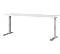 Germania Escritorio 7912-639, Blanco/Plateado, Altura Ajustable, 180 x 91 x 80 cm (Ancho x Alto x Profundidad)