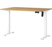 Germania Escritorio 8022-552, Nieto-Roble repro/Blanco, Regulable eléctricamente en Altura, 120 x 119 x 80 cm (AnxAlxPr)