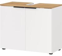 Germania Módulo bajo 6003-633 GW-MENEN, en Blanco/Roble, con Puertas de Cierre Suave, Certificado FSC, 60 x 58 x 34 cm (Ancho x Alto x Profundidad)