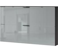 Germania Mueble para Zapatos 2620-587 GW-Valega, Grafito/Gris Plata, con Puertas de Cristal, 140 x 85 x 19 cm