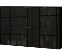 Germania Mueble Zapatero 2620-83 GW-Valega, en Negro, con Puertas de Cristal, 140 x 85 x 19 cm