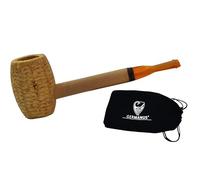 GERMANUS Pipa de mazorca de maíz original, pipa de tabaco con bolsa
