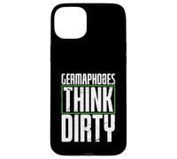 germaphobes think dirty Diseño para un estudiante de alemán Carcasa para iPhone 15 Plus