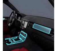 GERMNBHO Decoración de Interiores Película Interior del Coche Panel de Engranajes navegación Cubierta la Consola Central película Protectora TPU antiarañazos, para público Touareg 2011-2018