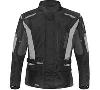 Germot Aron chaqueta textil impermeable para motocicletas, negro-gris, tamaño 3XL para Hombres