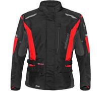 Germot Aron chaqueta textil impermeable para motocicletas, negro/rojo, Talla 3XL