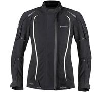 Germot MotoQueen impermeable Chaqueta textil de motocicleta para mujer, negro-blanco, tamaño 40