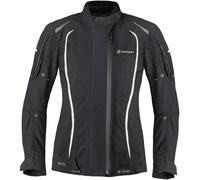 Germot MotoQueen impermeable Chaqueta textil de motocicleta para mujer, negro-blanco, tamaño 38