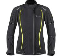 Germot MotoQueen impermeable Chaqueta textil de motocicleta para mujer, negro/neón, Talla 46